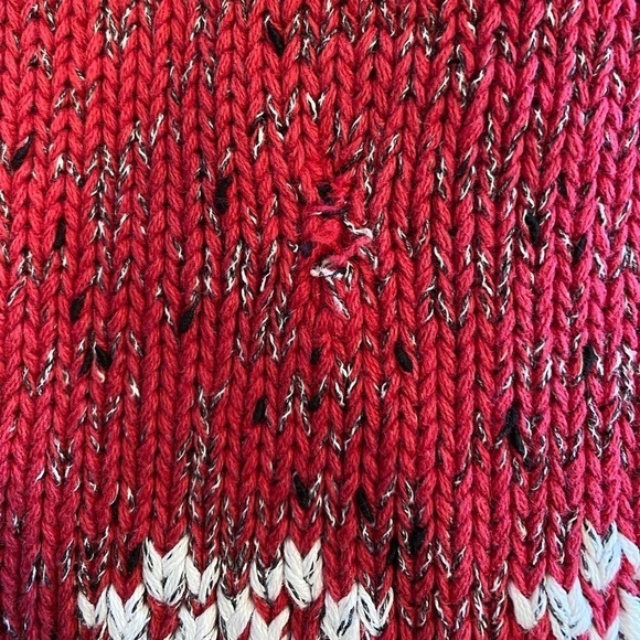 VINTAGE Ninon de Lenclos Red Patterned Mock Neck Pullover Holiday Sweater Women' - Picture 6 of 6